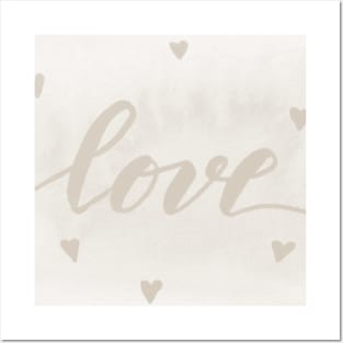 Valentine's Day Watercolor Love – white Posters and Art